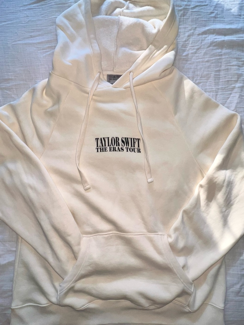 Taylor Swift Cream Zip-Up Hoodie with Black Logo